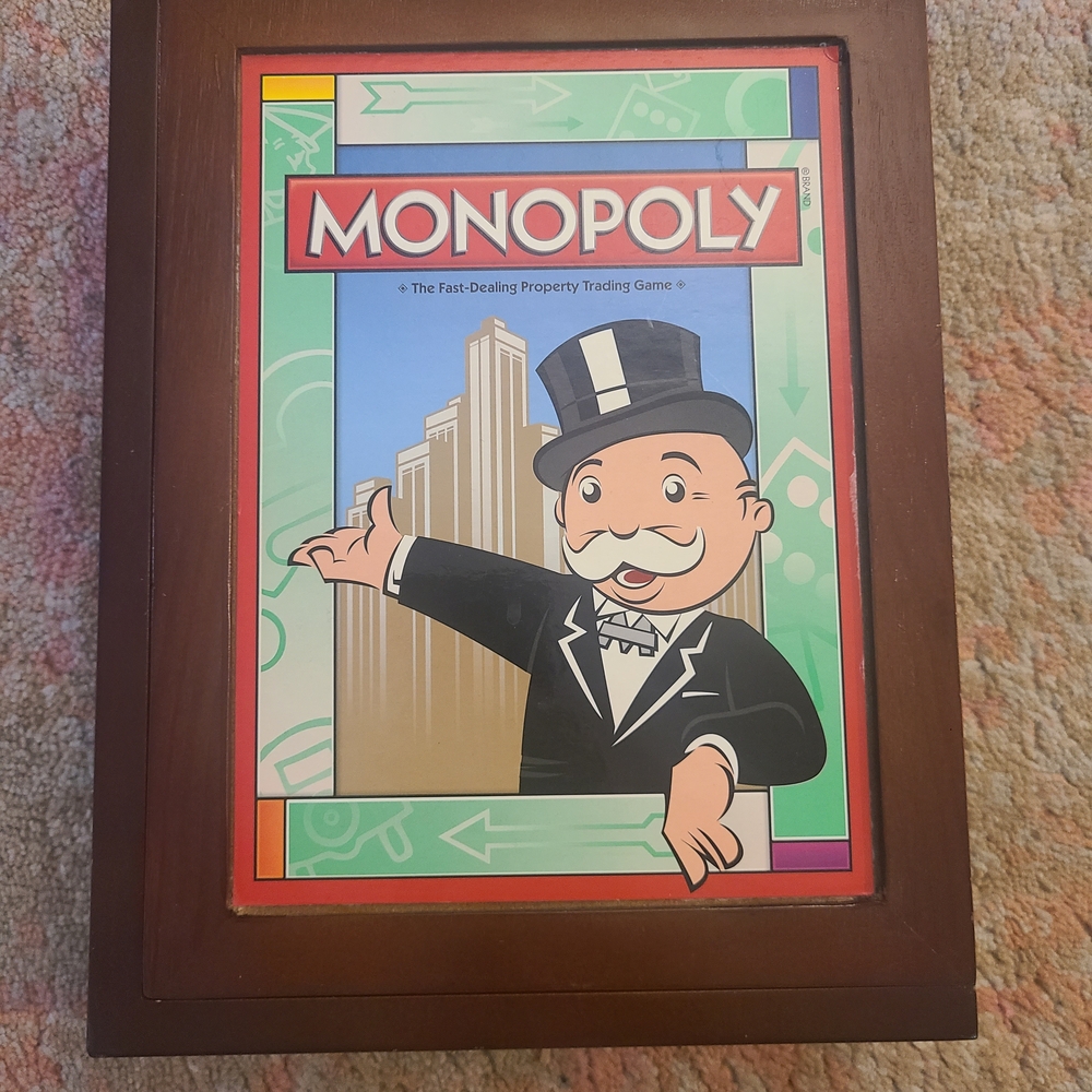 Vintage Bookshelf Monopoly Board Game  Wooden